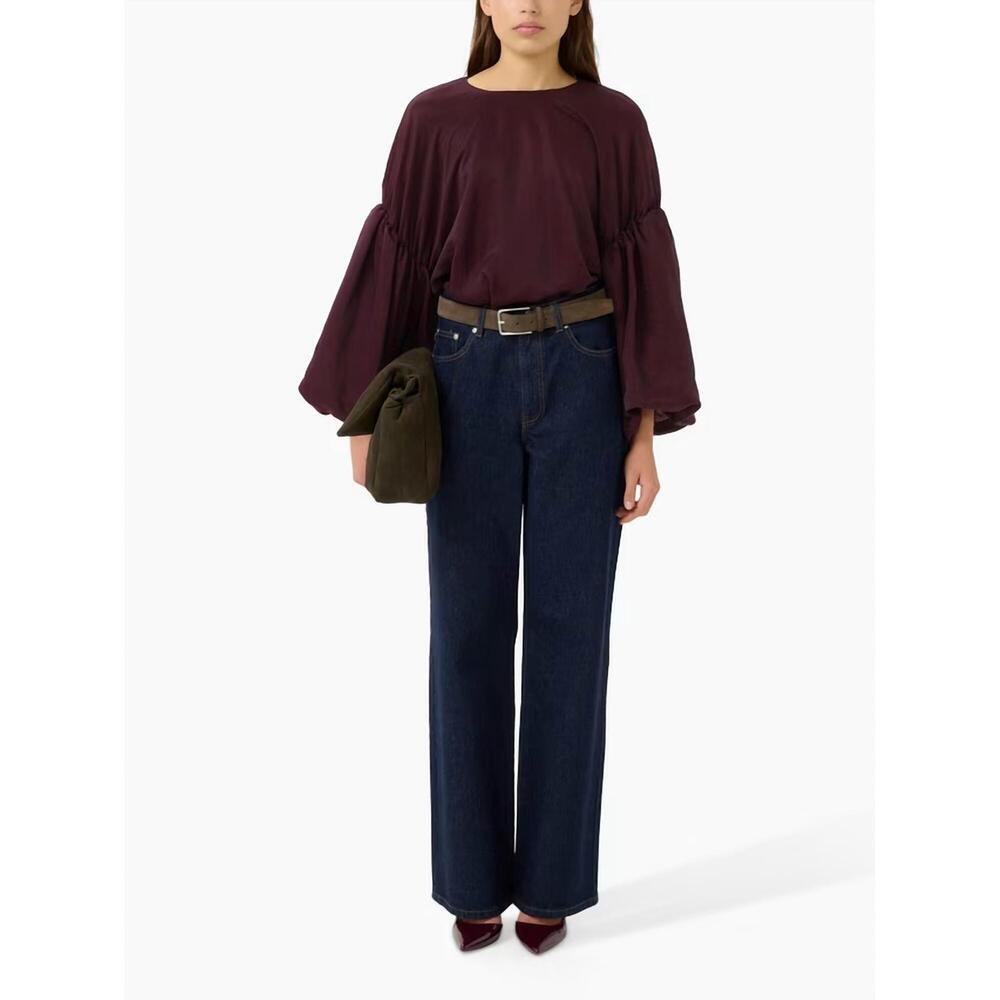 NEW GESTUZ malloon long sleeve blouse in aronia